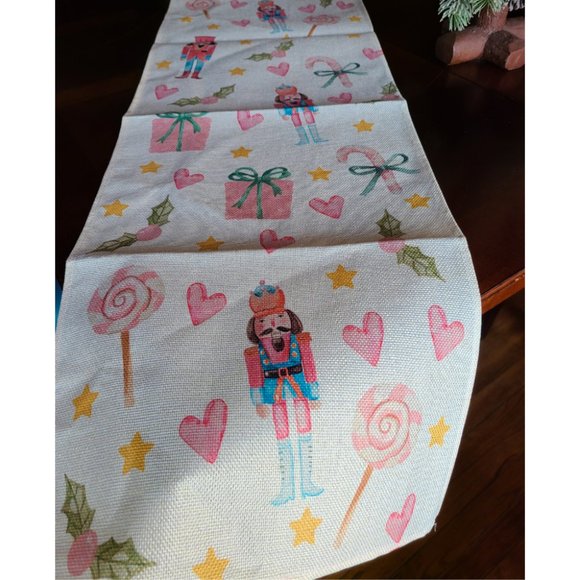 Nutcracker Table Runner Xmas Party Christmas Decor Holiday Decorative Cloth 72" - Picture 2 of 15